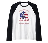 Solo Due Forze Che definiscono Gesù Cristo e Il veterano degli Stati Uniti Maglia con Maniche Raglan