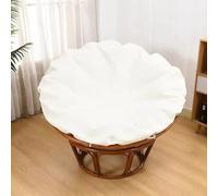 Solo fodera per cuscino Papasan, fodere per cuscini per sedie Papasan per esterni ed interni Fodera impermeabile Papasan per cuscini con cerniera e lacci, lavabili in lavatrice 140cm/55in white