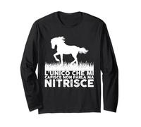 Solo Il Cavallo Mi capisce Equitazione Cavalli Divertente Maglia a Manica