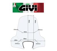 SOLO LASTRA Parabrezza PIAGGIO Liberty 50-125-150-200 2005 2006 2007 107A GIVI