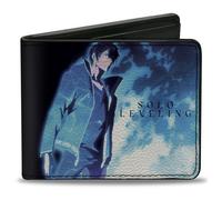 Solo Leveling Wallet, Bifold, Solo Leveling Sung Jinwoo Blue and Red Flame Poses