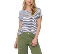 ONLY Onlmoster Stripe S/S O-Neck Top Jrs Noos T-Shirt, Cloud Dancer/Strisce: Naval Academy, L Donna