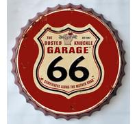 SOLO MOBILI Targa Metallo Tappo Birra Garage Route 66-33 cm
