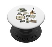 Solo Nature - Diario da campeggio, vintage, con icone della foresta PopSockets PopGrip Adesivo