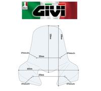 SOLO PARABREZZA TRASPARENTE HONDA Vision 50-110 2011 2012 2013 2014 2015 GIVI