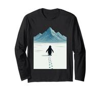 Solo Penguin Viaggio Paesaggio Artico Solitudine Perseveranza Maglia a Manica