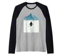Solo Penguin Viaggio Paesaggio Artico Solitudine Perseveranza Maglia con Maniche Raglan