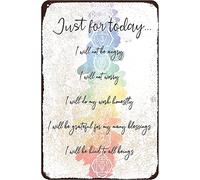 Solo per oggi, non mi arrabbierò Principi di vita Spirituale Chi Chakra Guarigione Yoga Zen Stanza Vintage Targa in latta Arte vintage Casa Bar Garage Caffè Negozio pareti decorate con targhe metalli