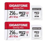【Solo per Switch 1】GIGASTONE Micro SD 256 GB Set da 2, Gaming Plus Serie, A1 U3 V30, Velocità Fino a 100/60 MB/s con Adattatore SD per Telefono Fotocamere Videocamera Tablet Gopro Nintendo Switch 1