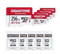 【Solo per Switch 1】GIGASTONE Micro SD 256 GB Set da 5, Gaming Plus Serie, A1 U3 V30, Velocità Fino a 100/60 MB/s con Adattatore per Telefono Fotocamere Videocamera Tablet