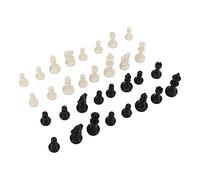 Solo pezzi degli scacchi PS Plastica sostitutiva Mini figurine degli scacchi Pezzi 49 mm di altezza Re per feste rilassanti Forte durevole Leggero portatile Set da 32 pezzi Picnic (Nero Bianco)