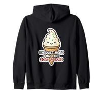 Solo Qui per Gli Appassionati di Gelati Soft Serve Felpa con Cappuccio