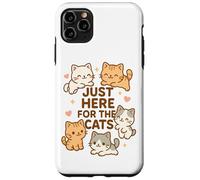 Solo qui per i gatti Kawaii Kawaii Kitten Lover Funny Cat Mamma Dad Custodia per iPhone 11 Pro Max