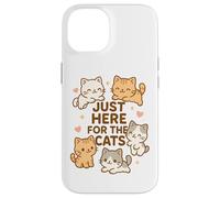 Solo qui per i gatti Kawaii Kawaii Kitten Lover Funny Cat Mamma Dad Custodia per iPhone 14