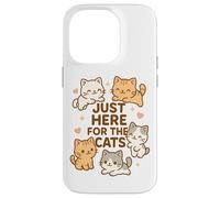 Solo qui per i gatti Kawaii Kawaii Kitten Lover Funny Cat Mamma Dad Custodia per iPhone 14 Pro