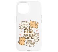 Solo qui per i gatti Kawaii Kawaii Kitten Lover Funny Cat Mamma Dad Custodia per iPhone 15