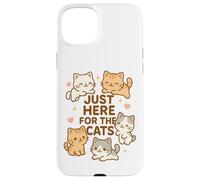 Solo qui per i gatti Kawaii Kawaii Kitten Lover Funny Cat Mamma Dad Custodia per iPhone 15 Plus