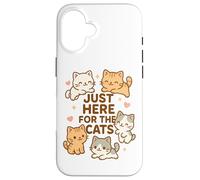 Solo qui per i gatti Kawaii Kawaii Kitten Lover Funny Cat Mamma Dad Custodia per iPhone 16