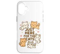 Solo qui per i gatti Kawaii Kawaii Kitten Lover Funny Cat Mamma Dad Custodia per iPhone 16 Plus