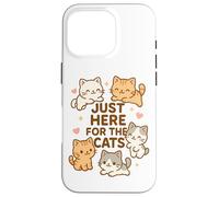 Solo qui per i gatti Kawaii Kawaii Kitten Lover Funny Cat Mamma Dad Custodia per iPhone 16 Pro