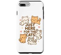 Solo qui per i gatti Kawaii Kawaii Kitten Lover Funny Cat Mamma Dad Custodia per iPhone 7 Plus/8 Plus