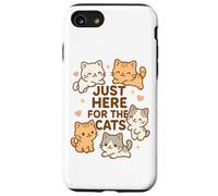 Solo qui per i gatti Kawaii Kawaii Kitten Lover Funny Cat Mamma Dad Custodia per iPhone SE (2020) / 7/8