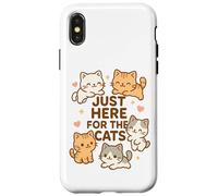 Solo qui per i gatti Kawaii Kawaii Kitten Lover Funny Cat Mamma Dad Custodia per iPhone X/XS