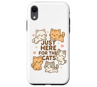 Solo qui per i gatti Kawaii Kawaii Kitten Lover Funny Cat Mamma Dad Custodia per iPhone XR