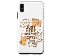 Solo qui per i gatti Kawaii Kawaii Kitten Lover Funny Cat Mamma Dad Custodia per iPhone XS Max