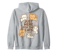 Solo Qui per i Gatti Kawaii Kawaii Kitten Lover Funny Cat Mamma Dad Felpa con Cappuccio