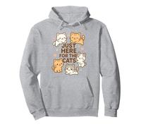 Solo Qui per i Gatti Kawaii Kawaii Kitten Lover Funny Cat Mamma Dad Felpa con Cappuccio