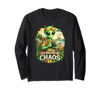 Solo Qui per Il Caos Divertente Turista Alieno Maglia a Manica