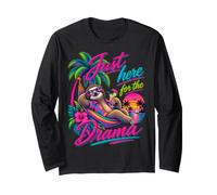 Solo Qui per Il Dramma Sloth Tropical Retro Maglia a Manica