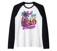 Solo Qui per Il Dramma Sloth Tropical Retro Maglia con Maniche Raglan