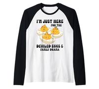 Solo Qui per Le Uova alla diavola e Il Dramma familiare del Ringraziamento Maglia con Maniche Raglan