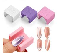 Solo strumento magnetico per unghie 5D (senza magnete a sfera), magnete occhio di gatto con supporto antiscivolo per dita, strumento magnetico forte a forma di U, per principianti, set fai da te per