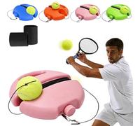 Solo Tennis Trainer Rebound Ball Set,Portable Solo Tennis Practice Device with Anti-Tangle String & Stable Base, Tenniss Training Equipment for Kids Adults Beginners Garden (Pink with 1 Ball)