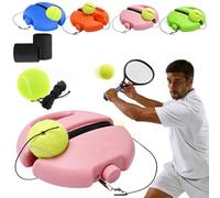Solo Tennis Trainer Rebound Ball Set,Portable Solo Tennis Practice Device with Anti-Tangle String & Stable Base, Tenniss Training Equipment for Kids Adults Beginners Garden (Pink with 2 Balls)