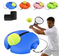 Solo Tennis Trainer Rebound Ball Set,Portable Solo Tennis Practice Device with Anti-Tangle String & Stable Base, Tenniss Training Equipment for Kids Adults Beginners Garden (Blue with 1 Ball)