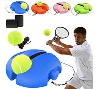 Solo Tennis Trainer Rebound Ball Set,Portable Solo Tennis Practice Device with Anti-Tangle String & Stable Base, Tenniss Training Equipment for Kids Adults Beginners Garden (Blue with 2 Balls)