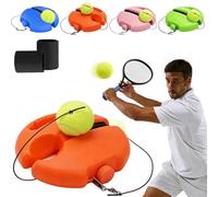 Solo Tennis Trainer Rebound Ball Set,Portable Solo Tennis Practice Device with Anti-Tangle String & Stable Base, Tenniss Training Equipment for Kids Adults Beginners Garden (Orange with 1 Ball)