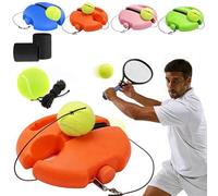 Solo Tennis Trainer Rebound Ball Set,Portable Solo Tennis Practice Device with Anti-Tangle String & Stable Base, Tenniss Training Equipment for Kids Adults Beginners Garden (Orange with 2 Balls)