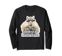 Solo tu puoi prevenire Llama Drama Funny Forest Ranger Llama Maglia a Manica