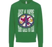 Solo Un Hippy Che Ama Pescare Felpa Da Pescatore Uomo