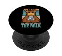 Solo un papà che tornava sempre con The Milk Funny Bear PopSockets PopGrip Adesivo