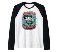 Solo Un Pesce Fuori d'Acqua Pesca Marina Maglia con Maniche Raglan