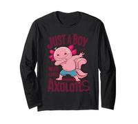 Solo Un Ragazzo Che AMA Axolotls - Cute Dabbing Axolotl Maglia a Manica