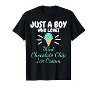 Solo Un Ragazzo Che AMA Gli Amanti del Gelato con Gocce di Cioccolato e Menta Maglietta
