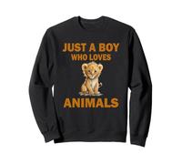 Solo un ragazzo che ama gli animali del leone Felpa