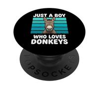 Solo un ragazzo che ama gli asini Bambini divertenti che PopSockets PopGrip Adesivo